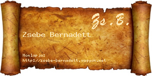 Zsebe Bernadett névjegykártya